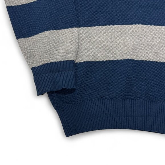 Paul & Shark Sweater Mens XL Italian Wool Blue Gray Striped Crewneck Pullover - Picture 3 of 9